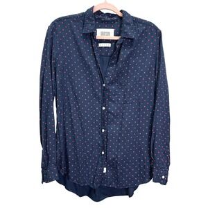 Grayson The Hero Navy Blue Ladybug Print Lyocell Button Down Shirt Size 05 XL
